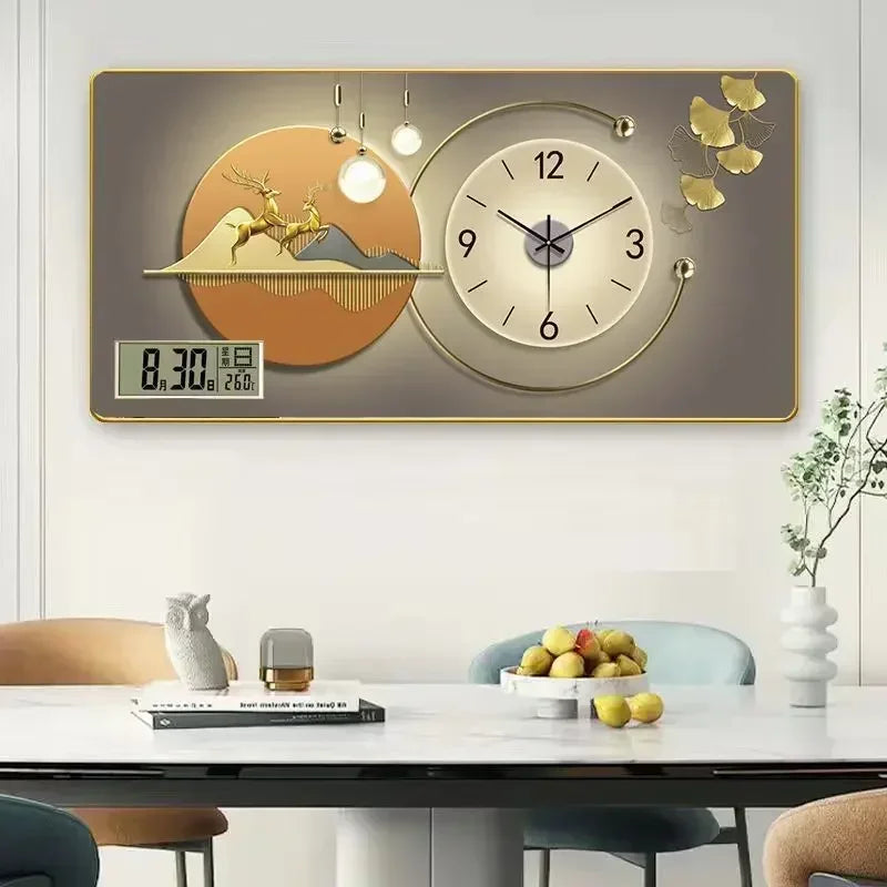 Crystal Porcelain Painting Modern Clocks Wall